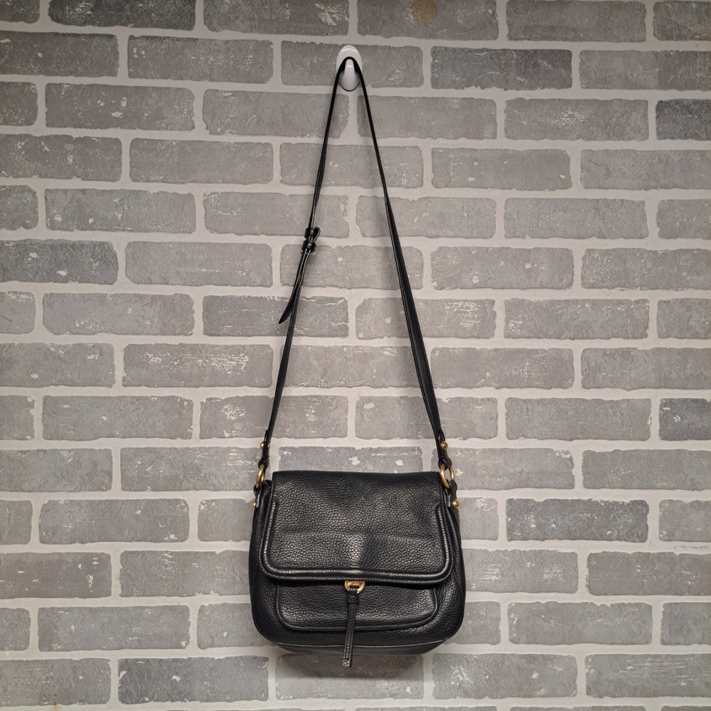 Annabel Ingall Australia Tara Satchel  Black Pebble Leather w/ Gold Hardware